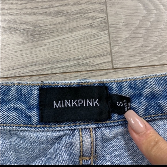 Minkpink Distressed Slasher Jean Denim Shorts - Picture 5 of 12